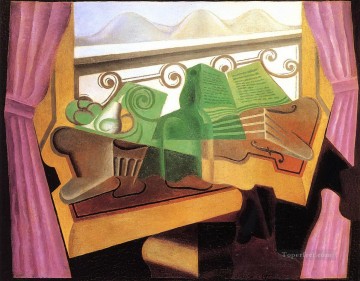 1923 Painting - open window with hills 1923 Juan Gris